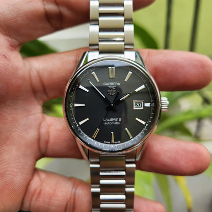 Tag Heuer Carrera Calibre 5 Black Azurage Dial 39mm - Complete Set
