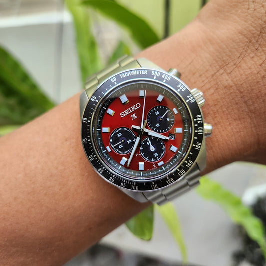 Seiko Prospex Speedtimer Solar Chronograph U.S. Special Edition 41mm Red dial - Complete Set