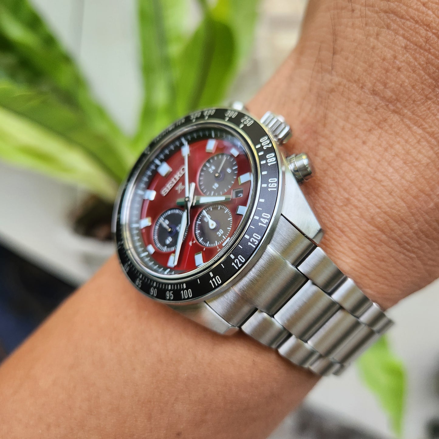 Seiko Prospex Speedtimer Solar Chronograph U.S. Special Edition 41mm Red dial - Complete Set