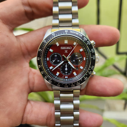 Seiko Prospex Speedtimer Solar Chronograph U.S. Special Edition 41mm Red dial - Complete Set