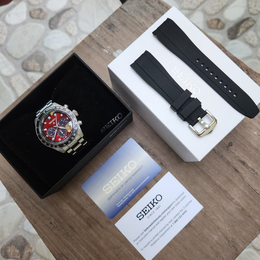 Seiko Prospex Speedtimer Solar Chronograph U.S. Special Edition 41mm Red dial - Complete Set