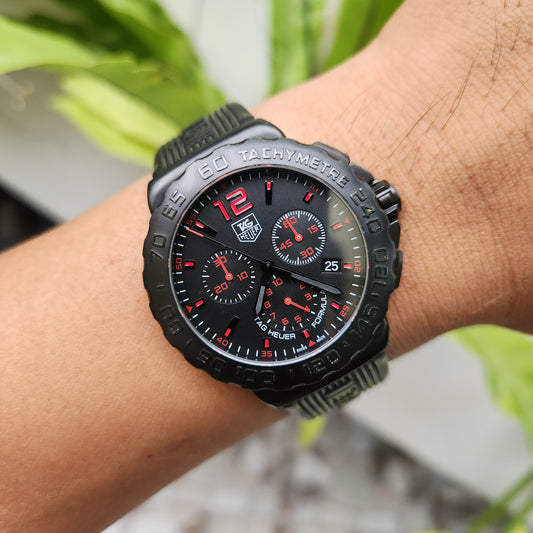 Tag Heuer F1 PVD Chronograph Red Indices in Black Dial 42mm