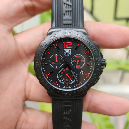 Tag Heuer F1 PVD Chronograph Red Indices in Black Dial 42mm
