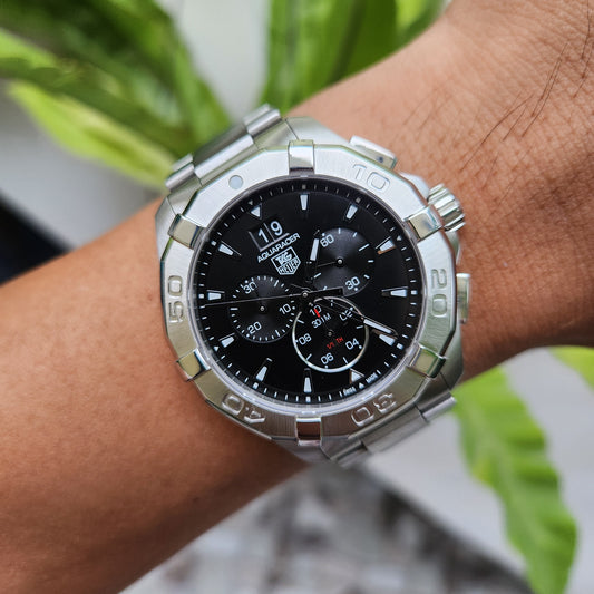 Tag Heuer Aquaracer Chronograph Grande Date Black Dial 43mm - Complete Set
