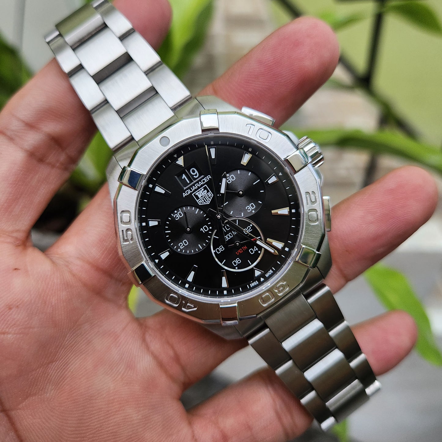 Tag Heuer Aquaracer Chronograph Grande Date Black Dial 43mm - Complete Set