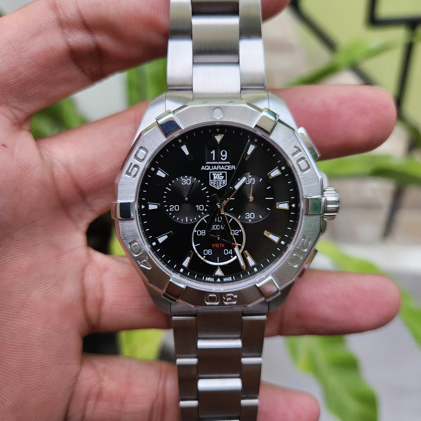 Tag Heuer Aquaracer Chronograph Grande Date Black Dial 43mm - Complete Set