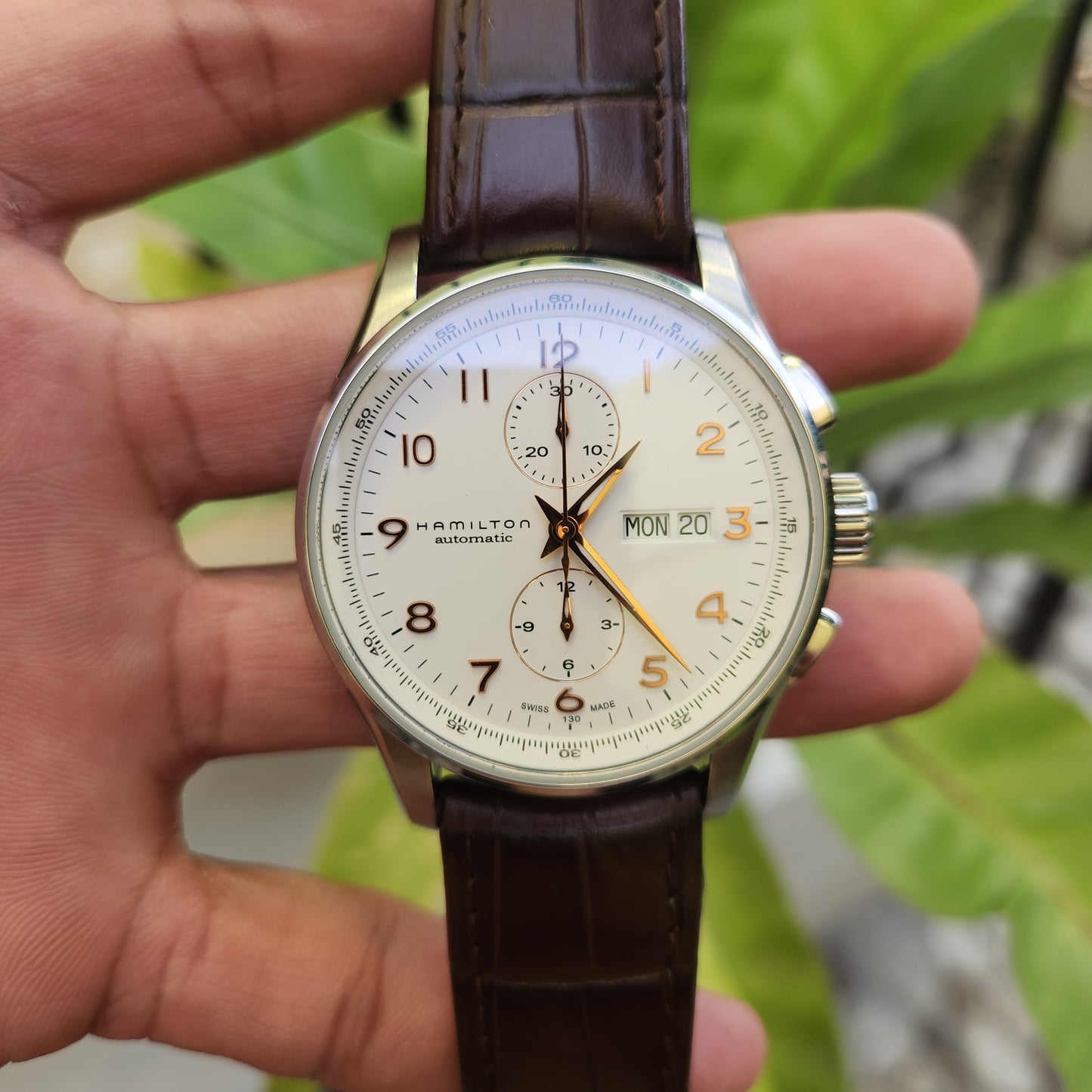 Hamilton Jazzmaster Maestro Auto Chrono in White Dial 45mm