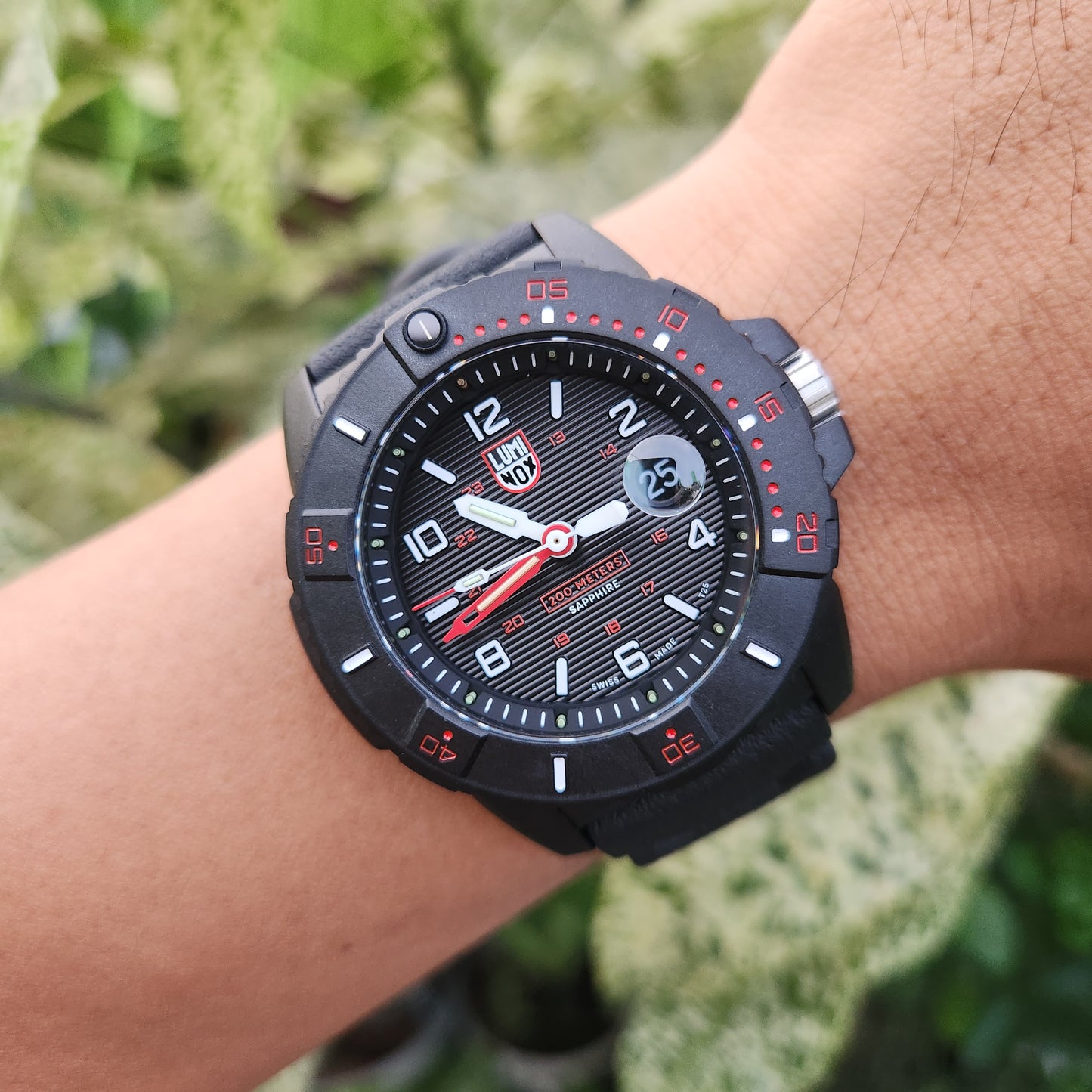Luminox Carbonox Navy Seal Black Red Accent 45mm - Complete Set