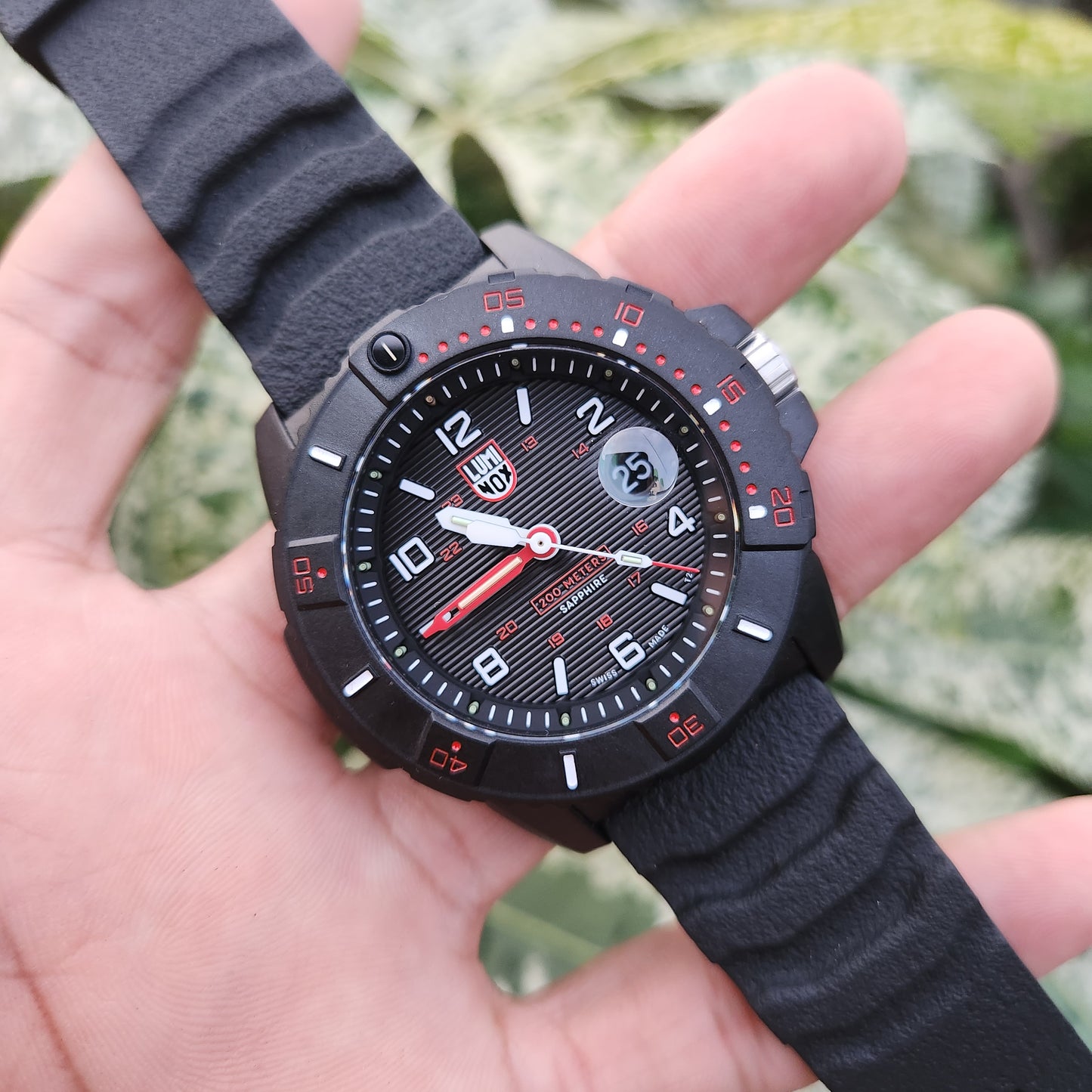 Luminox Carbonox Navy Seal Black Red Accent 45mm - Complete Set