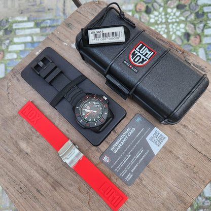 Luminox Carbonox Navy Seal Black Red Accent 45mm - Complete Set