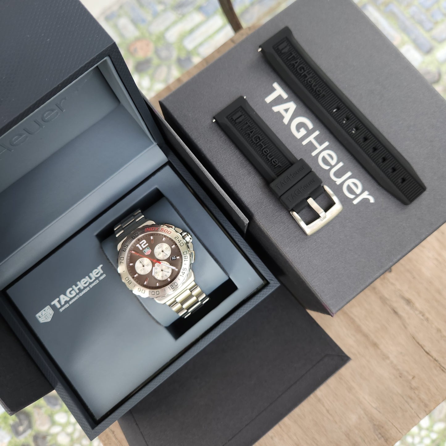 Tag Heuer F1 Chronograph INDY 500 Anthracite Sunray Grey Dial 42mm