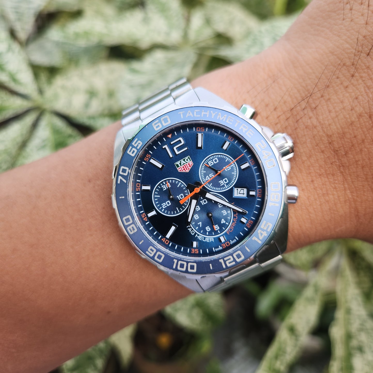 Tag Heuer F1 Chronograph Sunburst Blue Dial 43mm