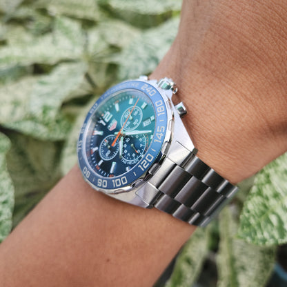 Tag Heuer F1 Chronograph Sunburst Blue Dial 43mm