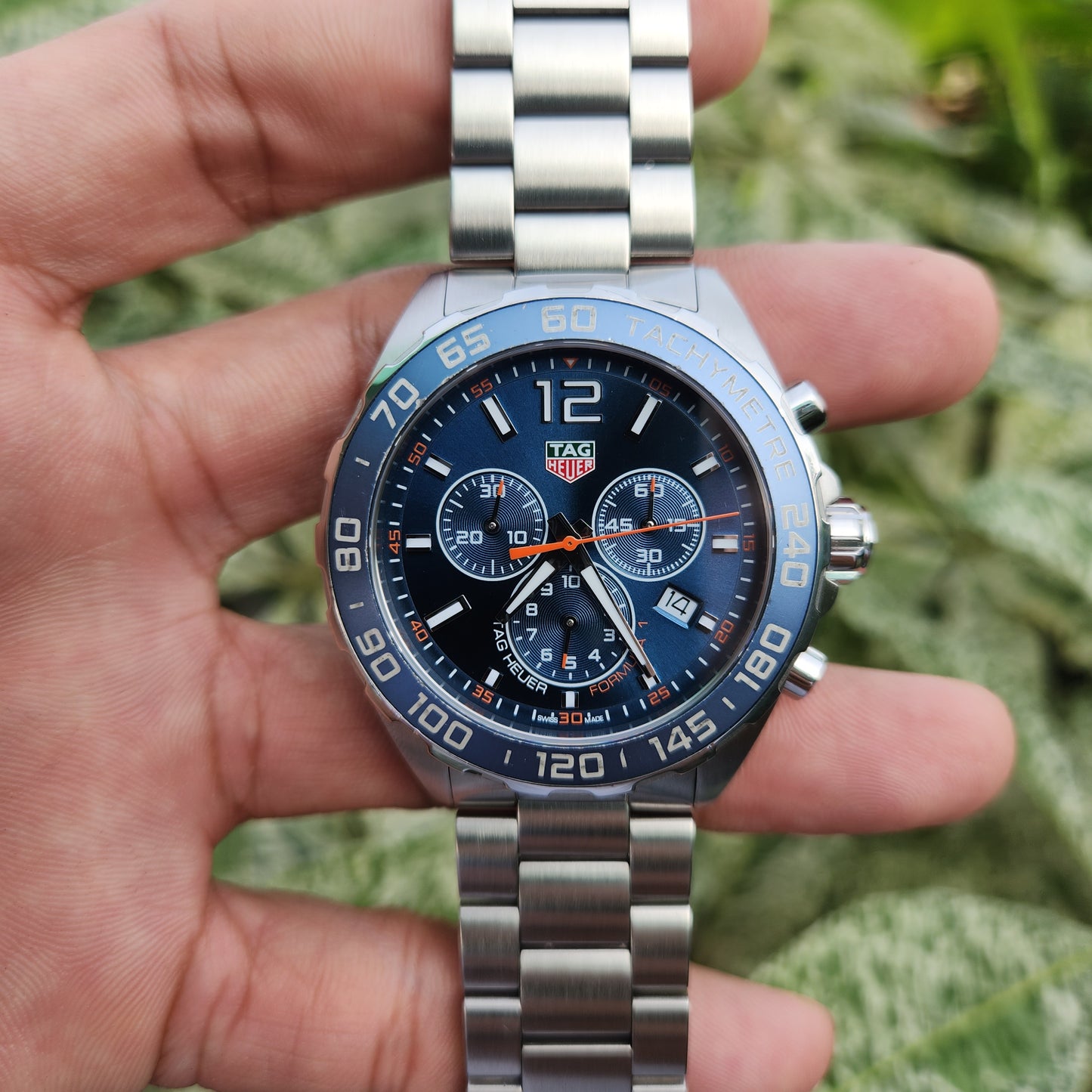 Tag Heuer F1 Chronograph Sunburst Blue Dial 43mm