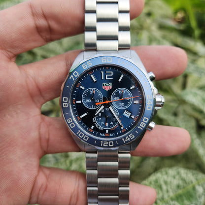 Tag Heuer F1 Chronograph Sunburst Blue Dial 43mm