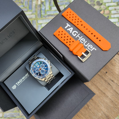 Tag Heuer F1 Chronograph Sunburst Blue Dial 43mm