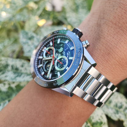 Tag Heuer Carerra Heuer 01 Chronograph Ceramic Bezel in Skeleton Dial 43mm - Complete Set