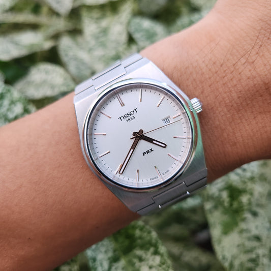Tissot PRX Rose Gold Indeces in Silver/White Dial 40mm
