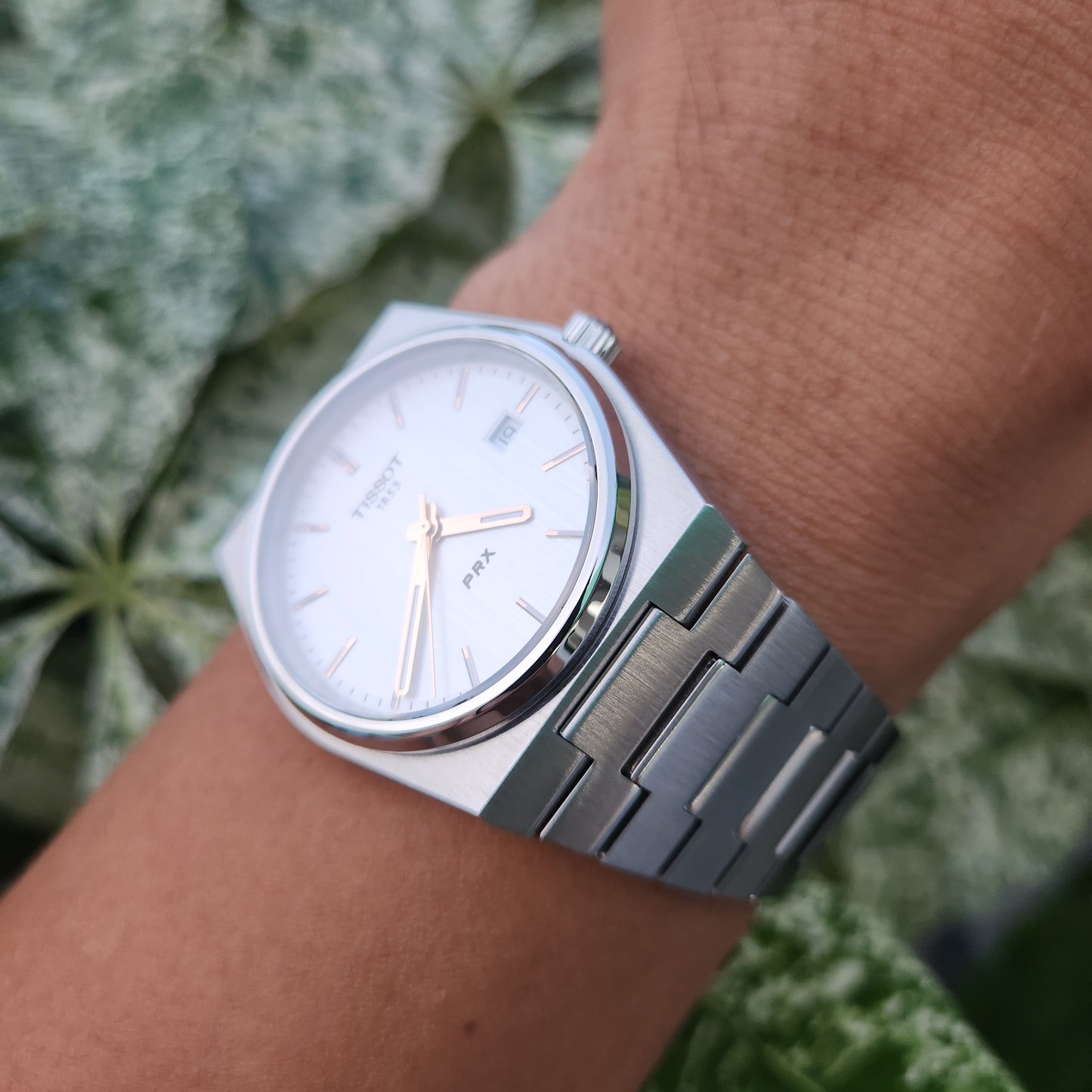 Tissot PRX Rose Gold Indeces in Silver/White Dial 40mm