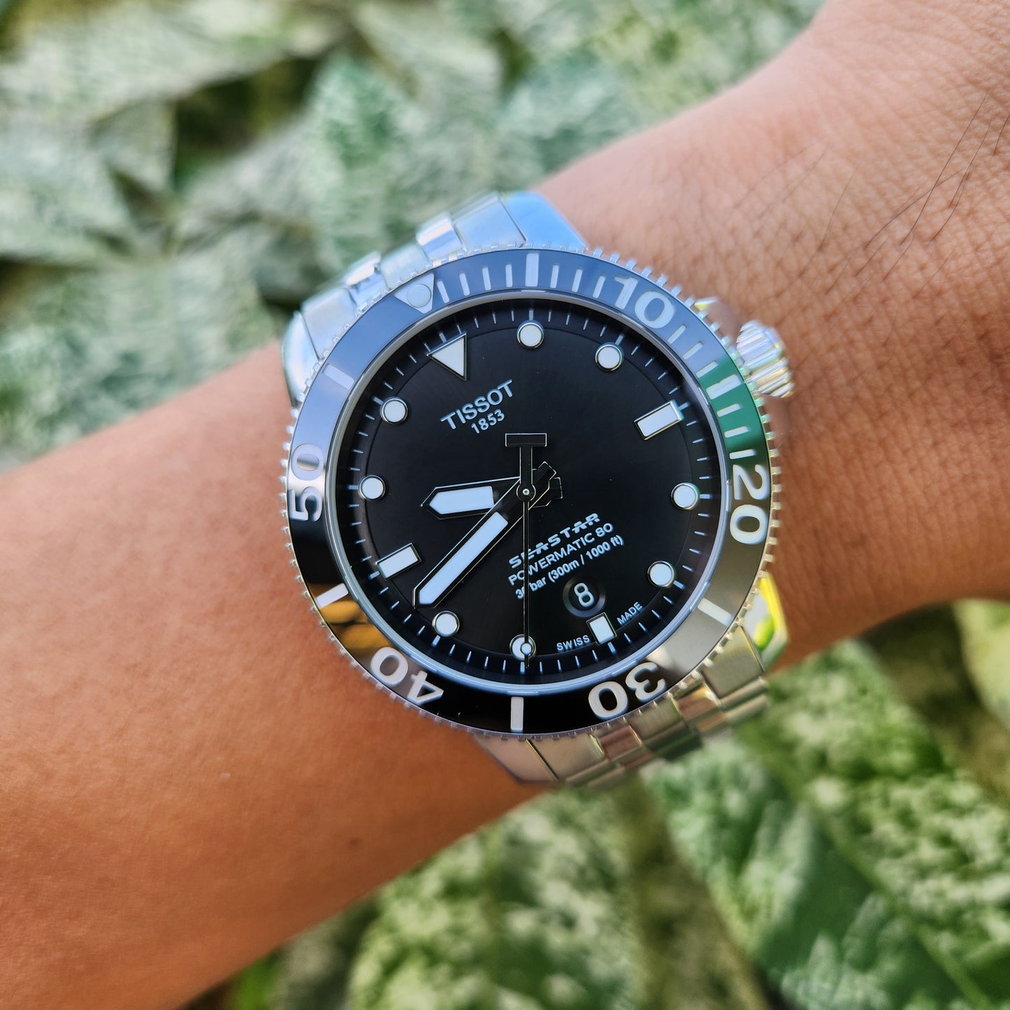 Tissot Seastar 1000 Powermatic 80 Ceramic Bezel in Black Super-Luminova Dial 43mm - Complete Set