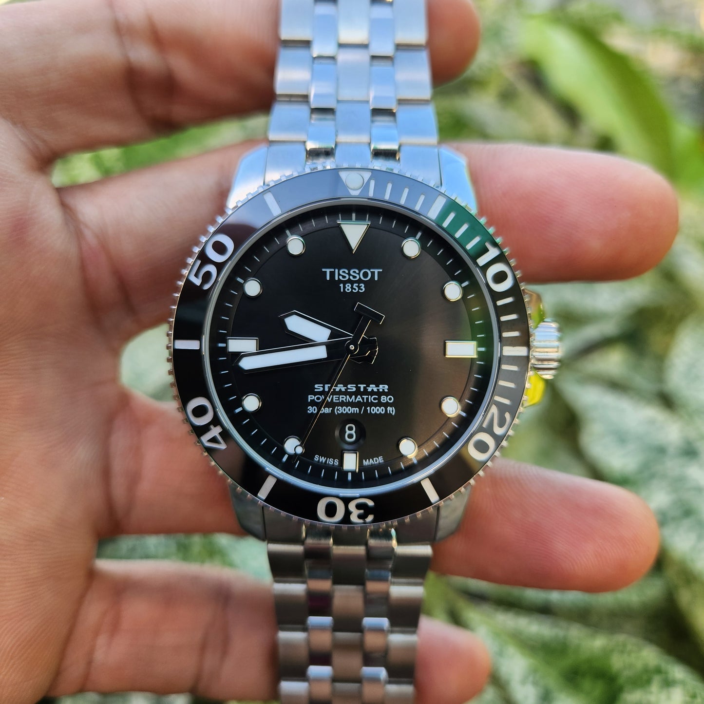 Tissot Seastar 1000 Powermatic 80 Ceramic Bezel in Black Super-Luminova Dial 43mm - Complete Set