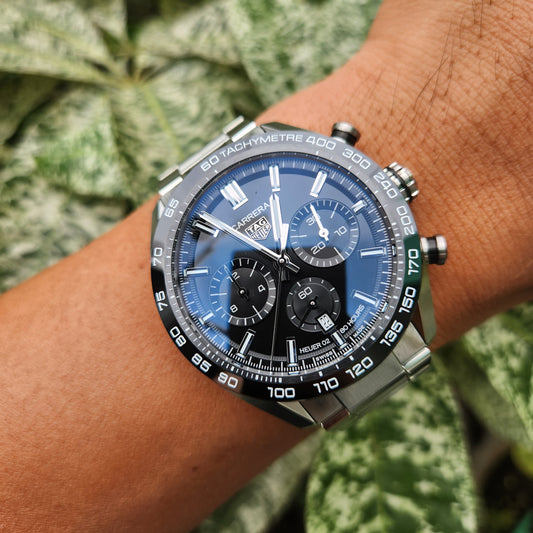 Tag Heuer Carrera Heuer 02 Chronograph Ceramic Bezel in Black Dial 44mm - Complete Set