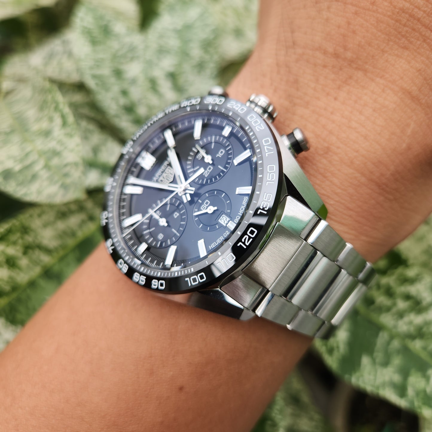 Tag Heuer Carrera Heuer 02 Chronograph Ceramic Bezel in Black Dial 44mm - Complete Set