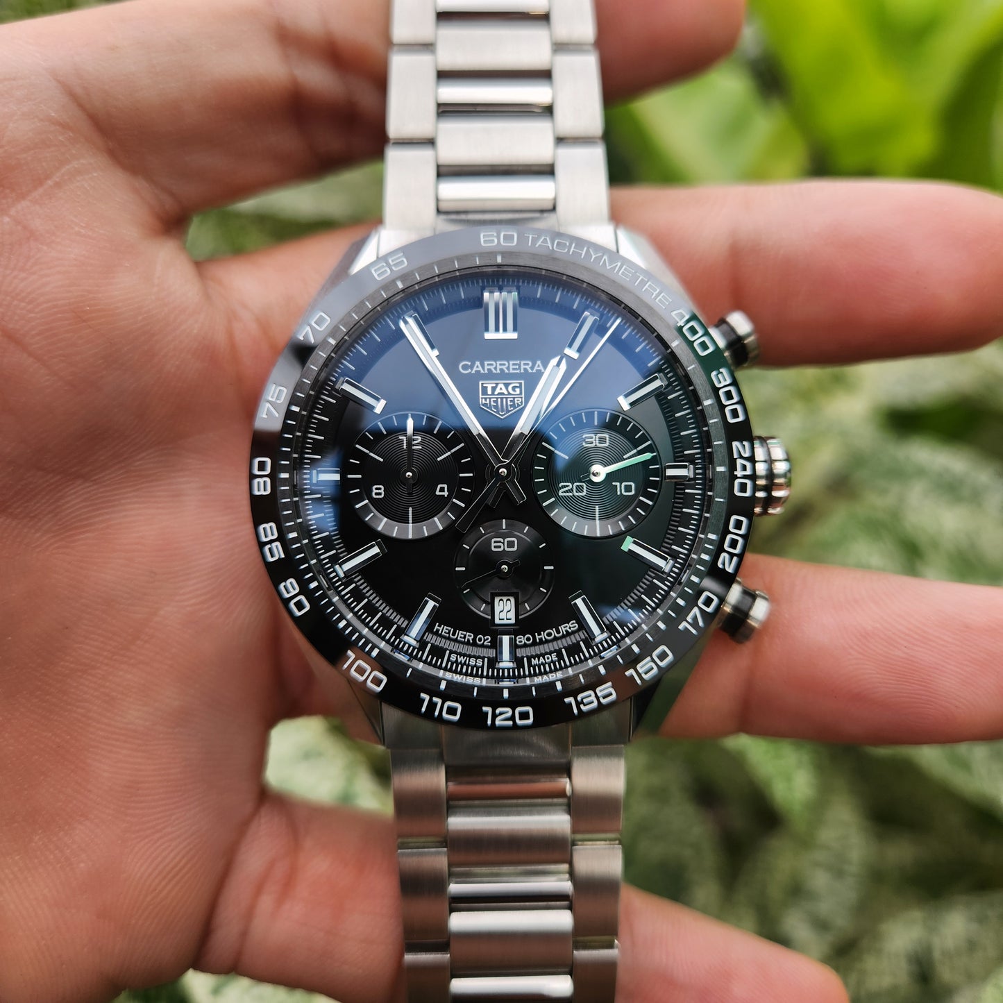 Tag Heuer Carrera Heuer 02 Chronograph Ceramic Bezel in Black Dial 44mm - Complete Set