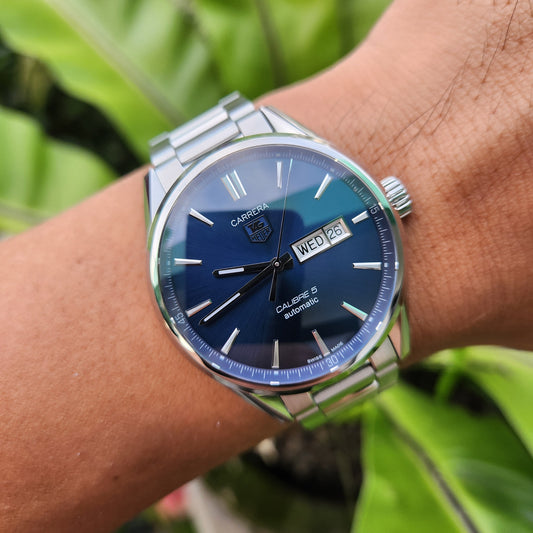 Tag Heuer Carrera Calibre 5 Day-Date Blue Dial 41mm