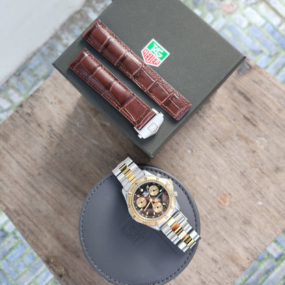 Tag Heuer Professional Chronograph Vintage Two-Tone 38mm Black Dial