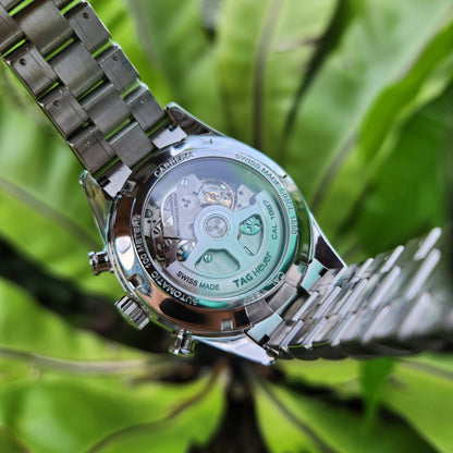 Tag Heuer Carrera Calibre 1887 Chronograph Steel Bezel in Silver Dial 41mm - Complete Set