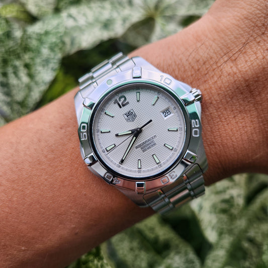 Tag Heuer Aquaracer Calibre 5 White/Silver Waffle Dial 39mm