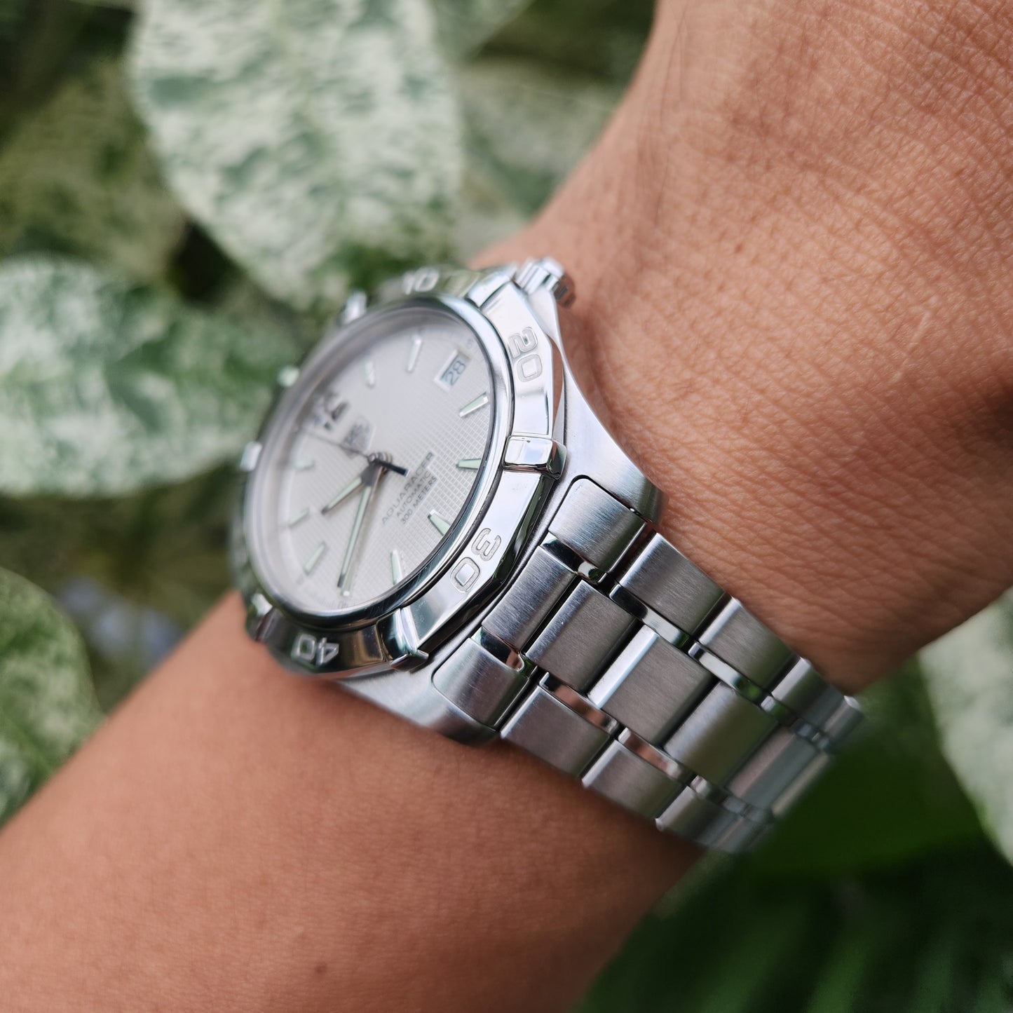 Tag Heuer Aquaracer Calibre 5 White/Silver Waffle Dial 39mm