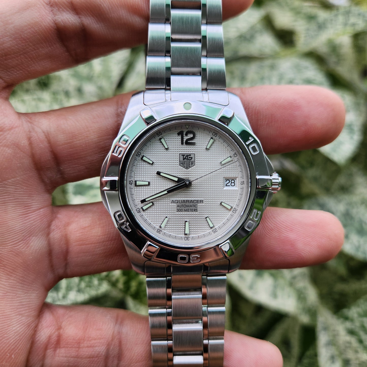 Tag Heuer Aquaracer Calibre 5 White/Silver Waffle Dial 39mm