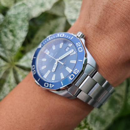 Tag Heuer Aquaracer 300M Steel Alu Bezel in Blue Dial 41mm