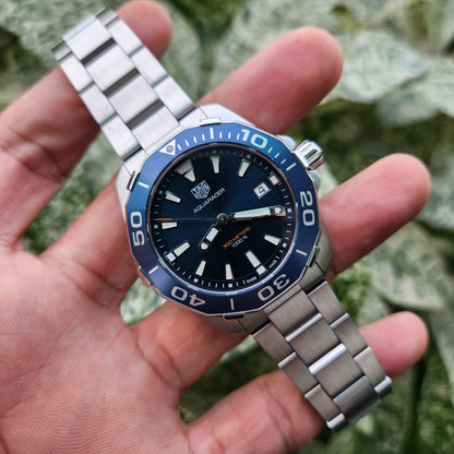 Tag Heuer Aquaracer 300M Steel Alu Bezel in Blue Dial 41mm