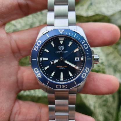 Tag Heuer Aquaracer 300M Steel Alu Bezel in Blue Dial 41mm