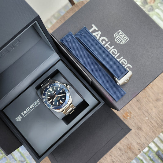 Tag Heuer Aquaracer 300M Steel Alu Bezel in Blue Dial 41mm