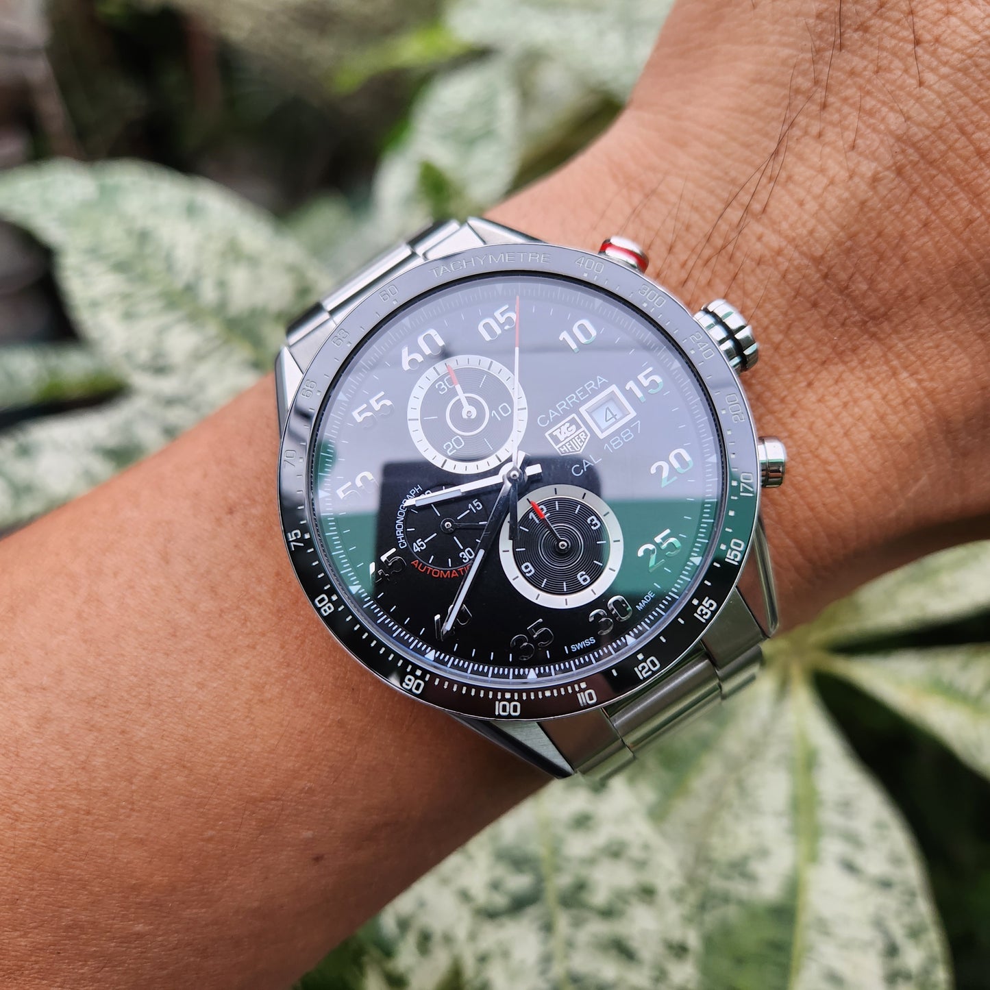 Tag Heuer Carerra Calibre 1887 Chronograph Ceramic Bezel in Black Dial 43mm