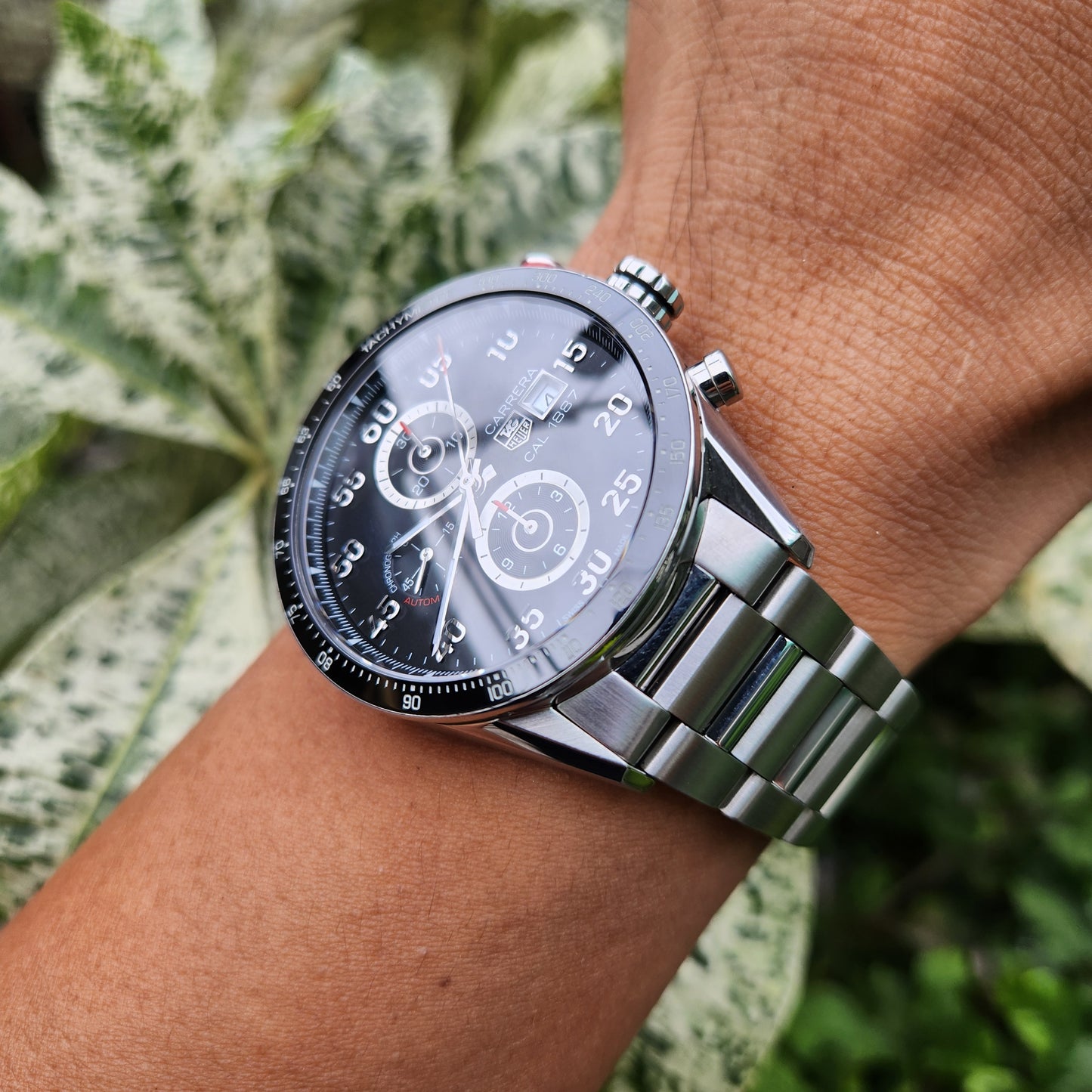 Tag Heuer Carerra Calibre 1887 Chronograph Ceramic Bezel in Black Dial 43mm