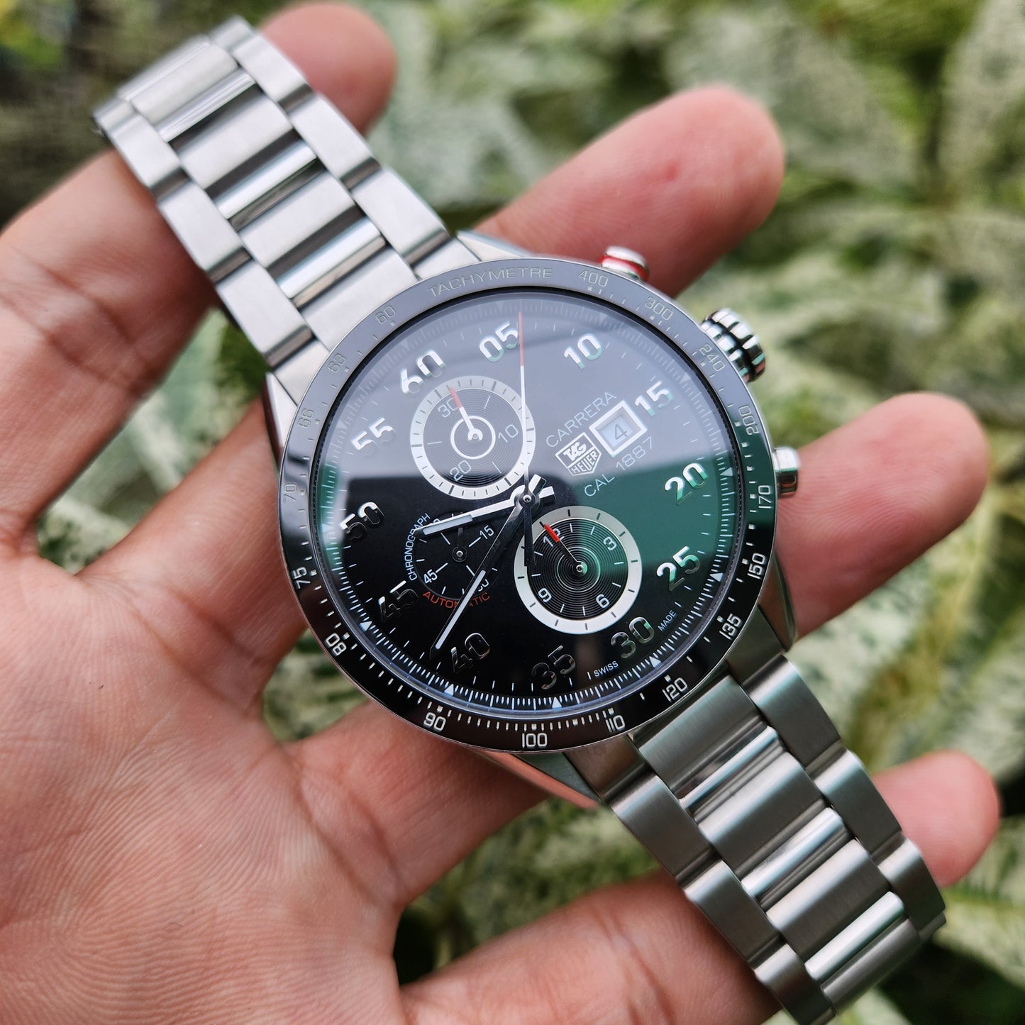 Tag Heuer Carerra Calibre 1887 Chronograph Ceramic Bezel in Black Dial 43mm