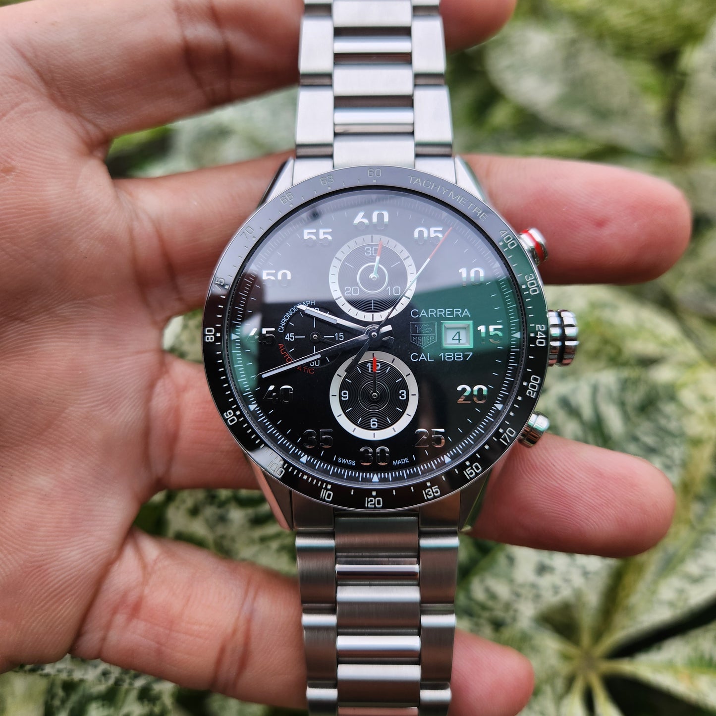 Tag Heuer Carerra Calibre 1887 Chronograph Ceramic Bezel in Black Dial 43mm