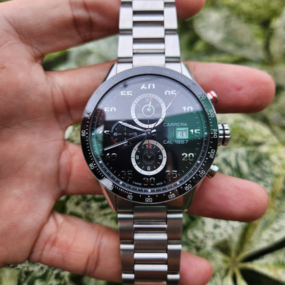 Tag Heuer Carerra Calibre 1887 Chronograph Ceramic Bezel in Black Dial 43mm