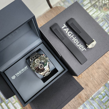 Tag Heuer Carerra Calibre 1887 Chronograph Ceramic Bezel in Black Dial 43mm