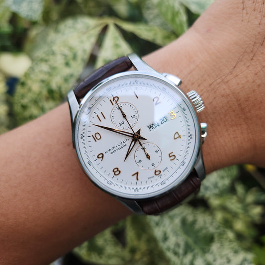 Hamilton Jazzmaster Maestro Auto Chrono in White Dial 45mm