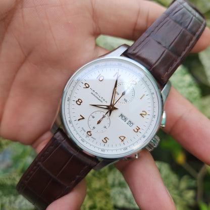 Hamilton Jazzmaster Maestro Auto Chrono in White Dial 45mm