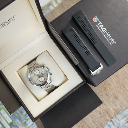 Tag Heuer Carerra Calibre 16 Chronograph Steel Bezel in Silver Dial 41mm