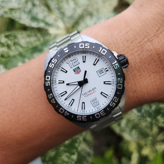 Tag Heuer F1 Black PVD bezel in White Dial 41mm - Complete Set