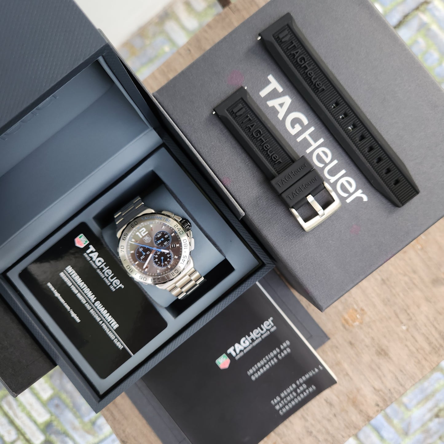 Tag Heuer F1 Chronograph FIM Moto Racing Edition Anthracite Grey Dial 42mm - Complete Set