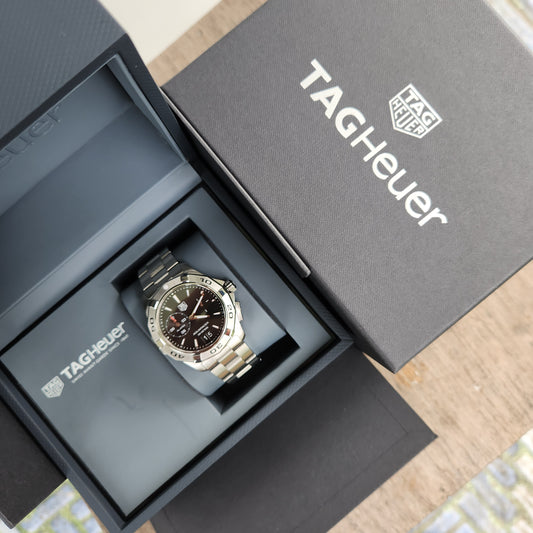 Tag Heuer Aquaracer Alarm Steel Bezel in Black Striped Dial 39mm